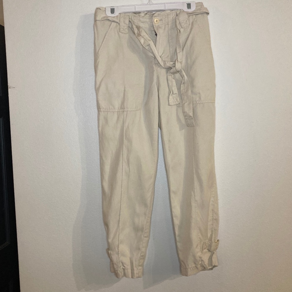 banana republic tie waist straight leg adjustable cuff hem pants